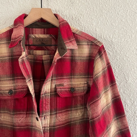 Orvis Plaid Red Flannel Shavket - Picture 4 of 9
